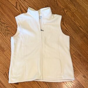 White Sleeveless Fleece Vest